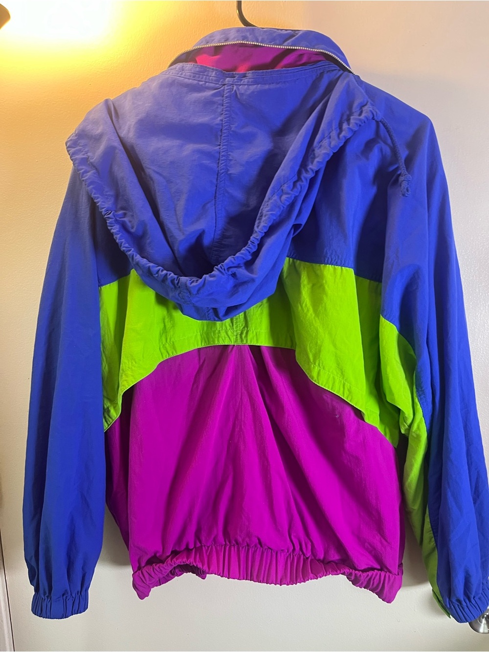 Vintage Liz Sport Neon Colorblock Windbreaker Jacket L 90s - Picture 6 of 12
